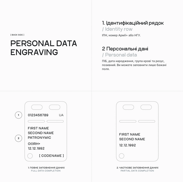 Сталевий жетон з власним гравіюванням